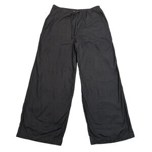 Athleta Black Linen Blend Wide Leg Pull On Pants Medium